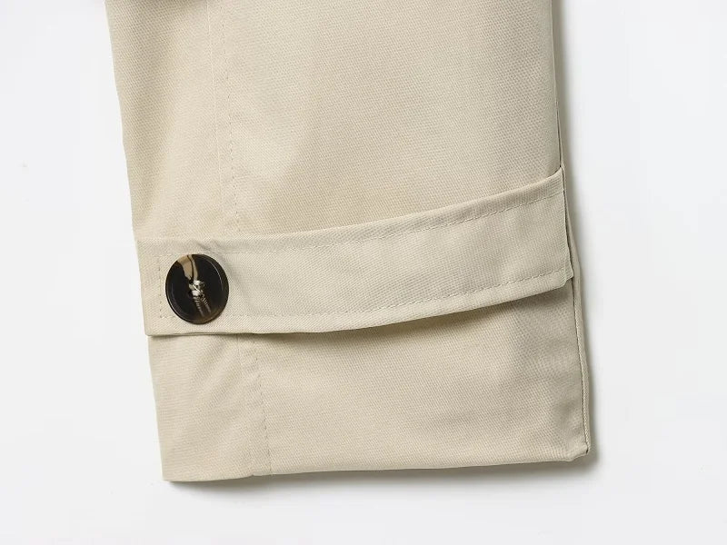 Kurzer Damen-Trenchcoat – Leichte Windbreaker-Jacke mit Knöpfen für Übergangszeit