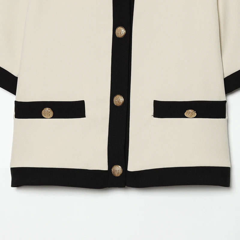 Damen Kurzarm Blazer Casual Crop Jacke