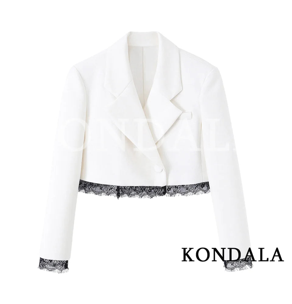 Elegantes Spitzen-Blazer-Set – Kurzer Blazer & Shorts | Business & Party Look