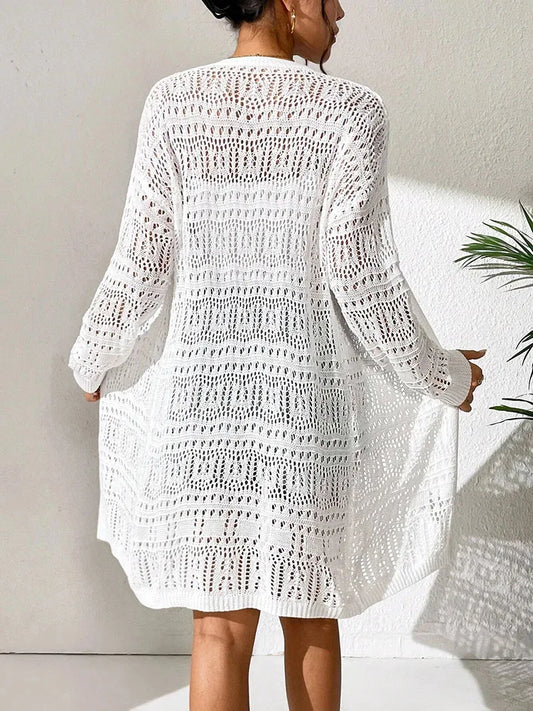 Women's Knitted Cardigan Sun Protection Midi Jacket Lightweight