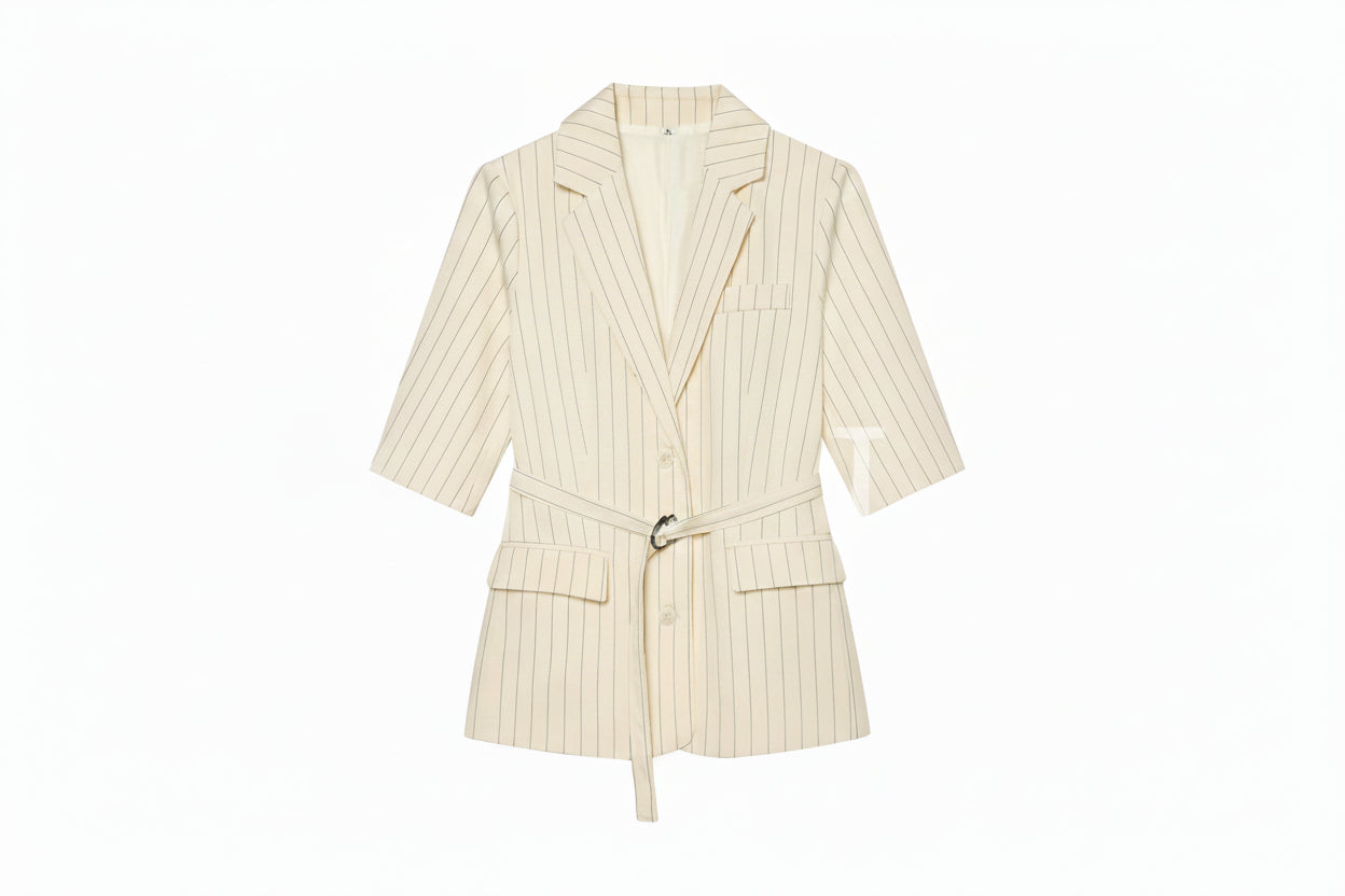 Striped blazer-set for women by JWANOFFIZIELL, featuring a tailored blazer and matching trousers in a stylish striped design.