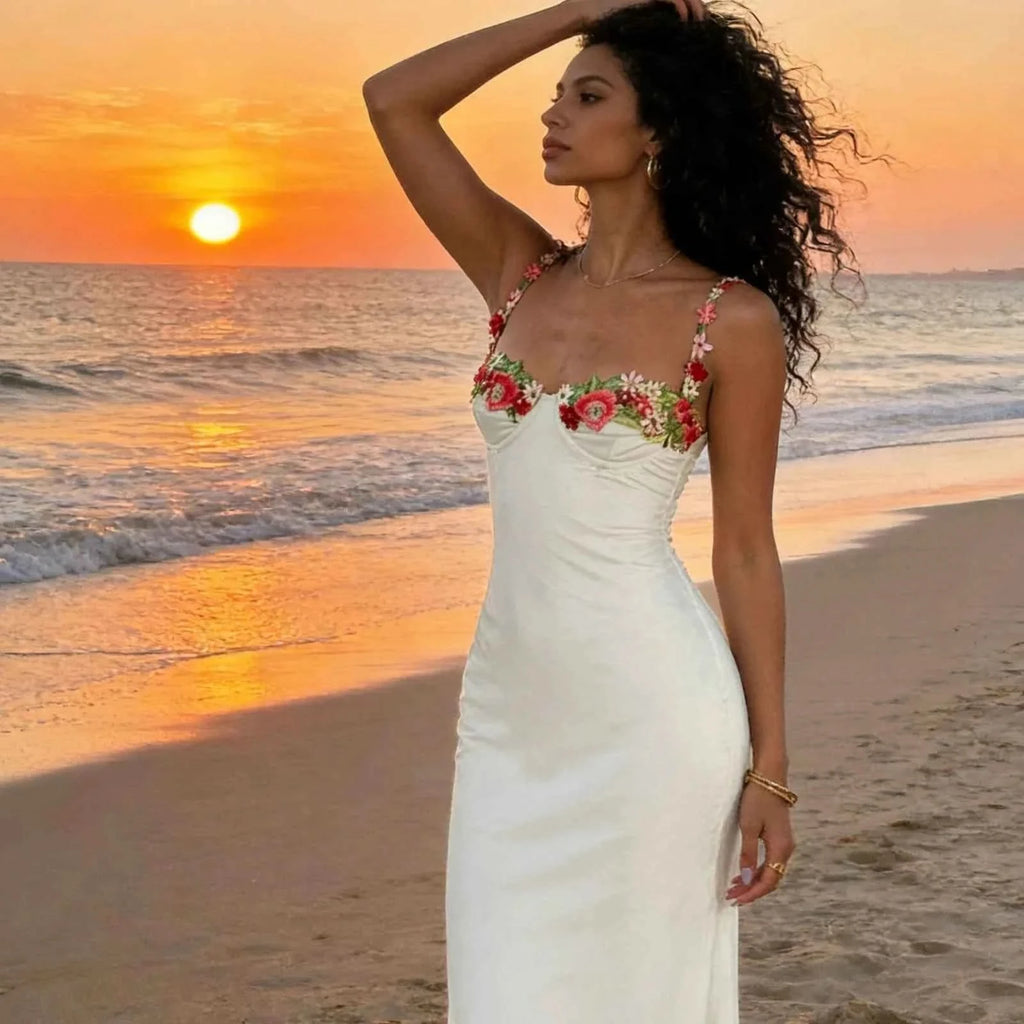 Satin Bodycon Kleid in Weiß - JWANOFFIZIELL