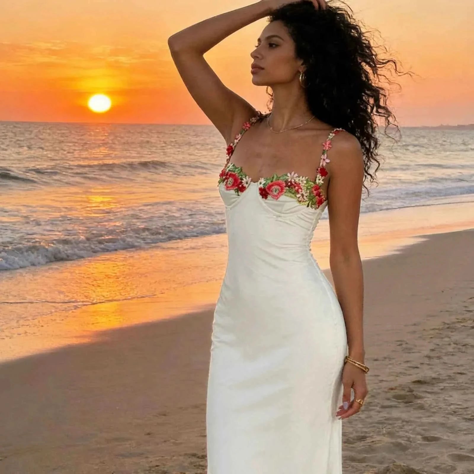 Satin Bodycon Kleid in Weiß - JWANOFFIZIELL