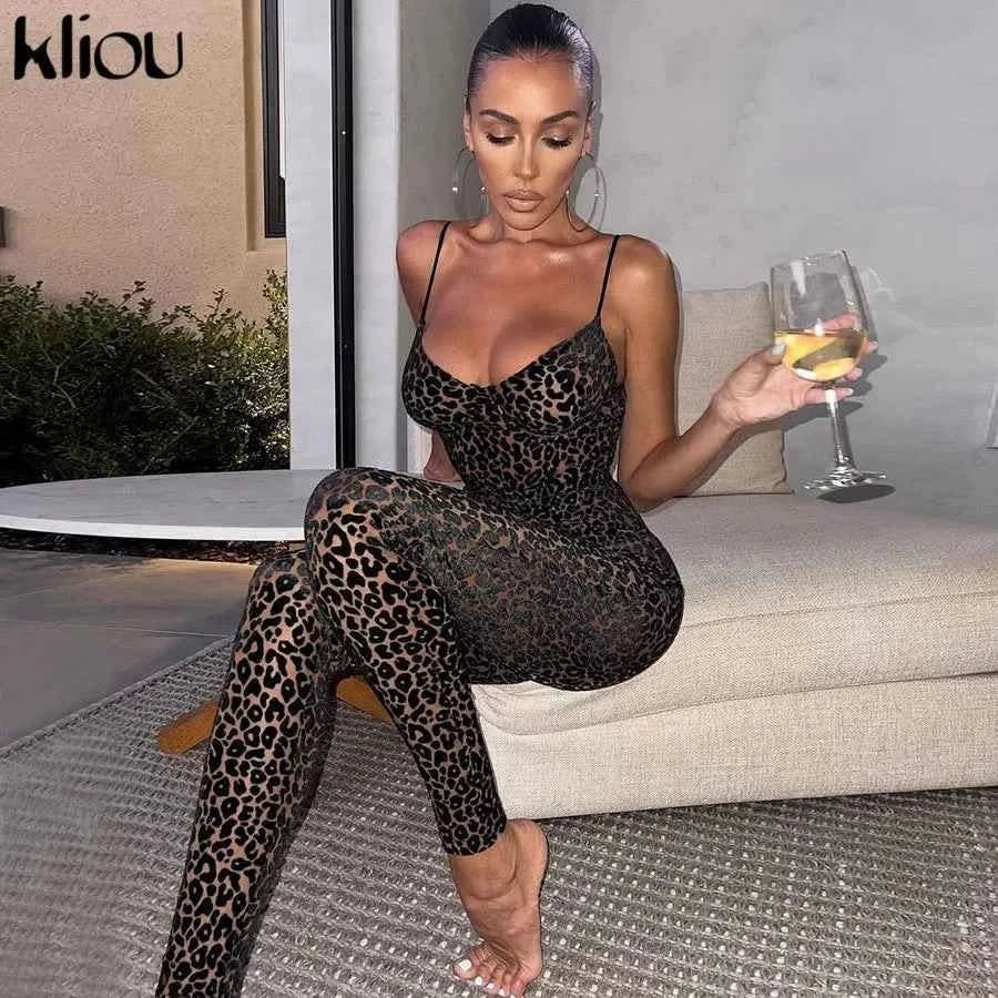 Leopard Mesh Jumpsuit - JWANOFFIZIELL
