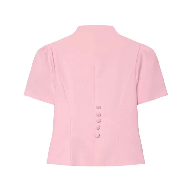 Puffärmel Spitzen-Blazer