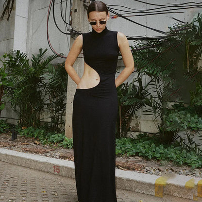 Damen Sexy Cut-Out Maxi Kleid