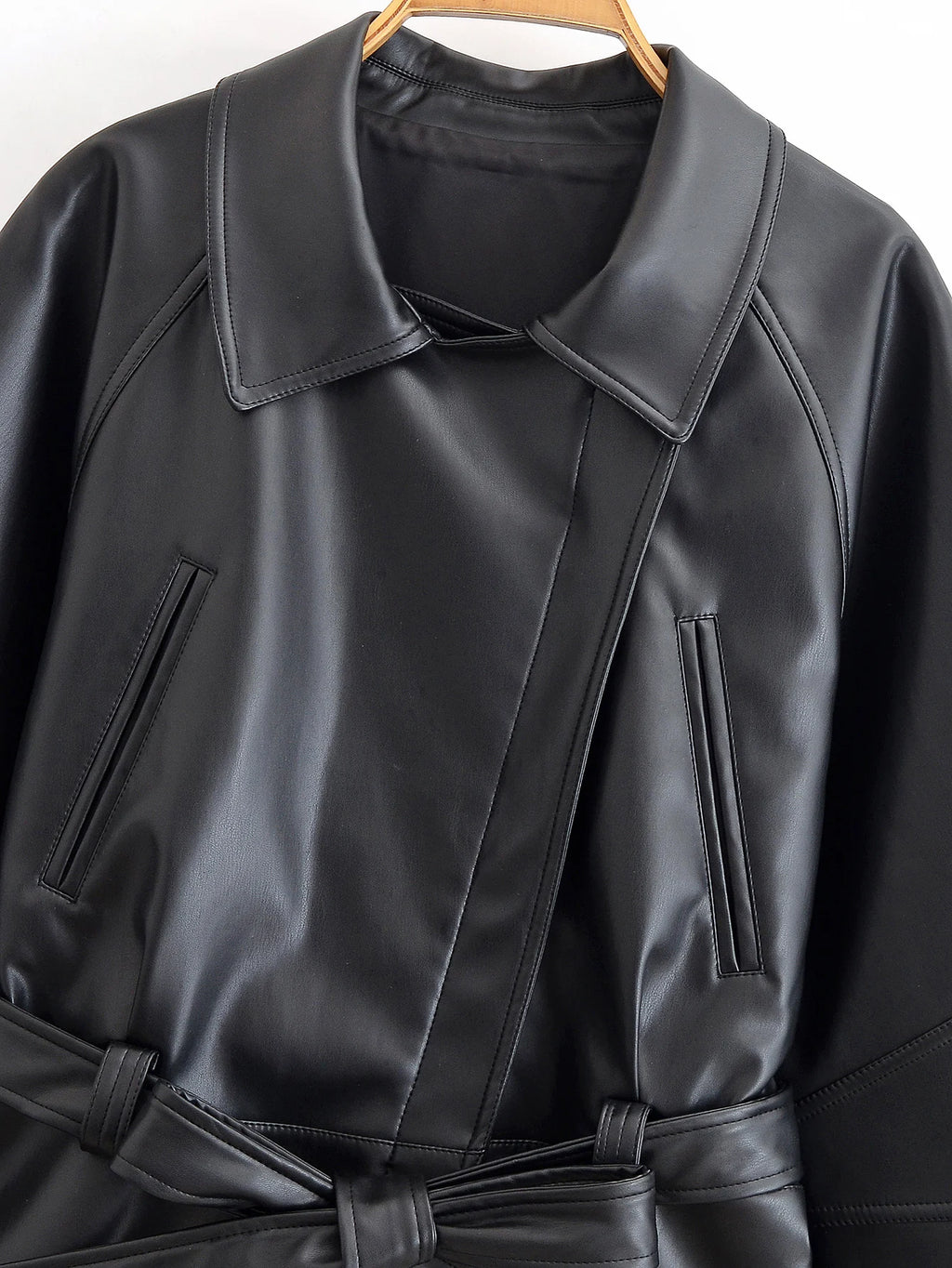 Kunstleder-Trenchcoat Vintage Motorrad - JWANOFFIZIELL