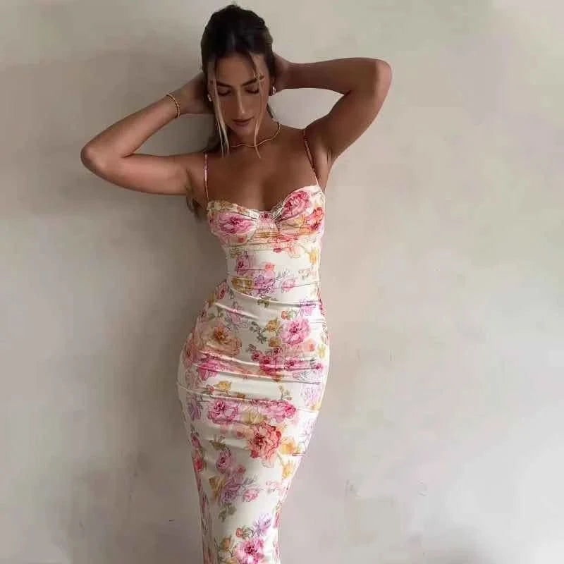 Blumen Träger Mini Kleid - JWANOFFIZIELL