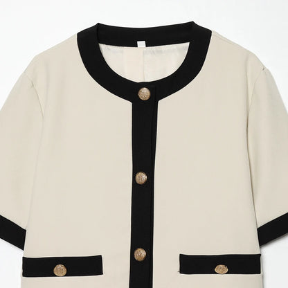 Damen Kurzarm Blazer Casual Crop Jacke