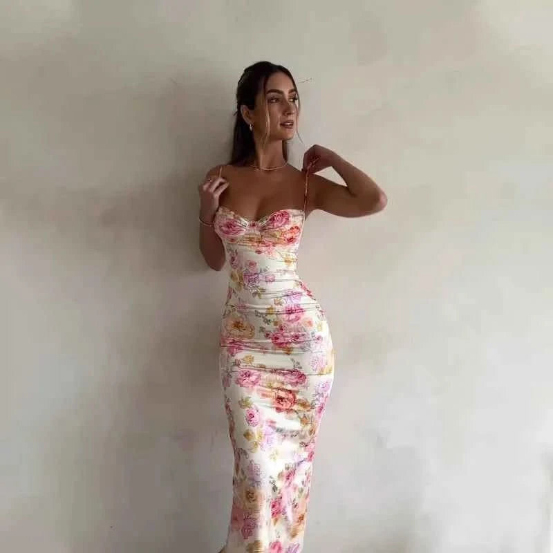 Blumen Träger Mini Kleid - JWANOFFIZIELL