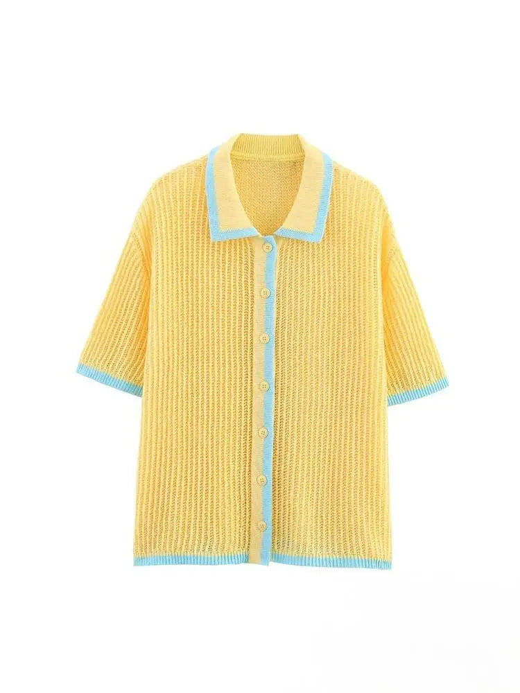 Häkel-Strick-Set Damen – Hollow-Out Cardigan & Shorts Sommer Urlaub
