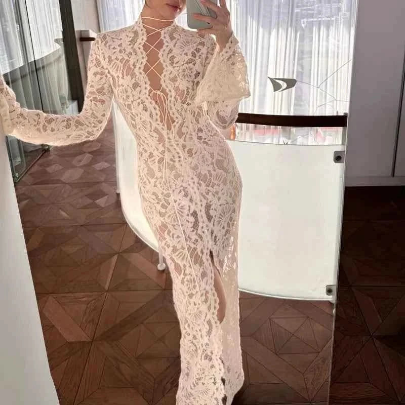 Spitzen Maxi Kleid - JWANOFFIZIELL