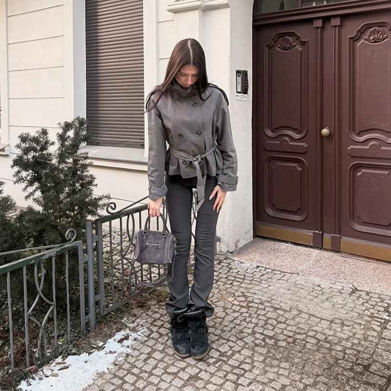 Trenchcoat Schnürung Elegant - JWANOFFIZIELL