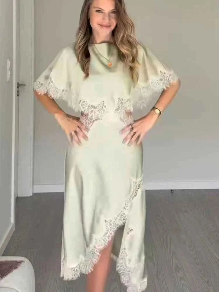 Spitzen Cape-Ärmel Kleid