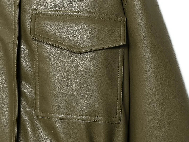Kunstleder-Bomberjacke Cropped - JWANOFFIZIELL