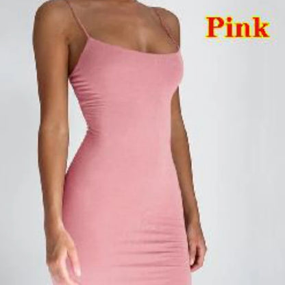 Damen Bodycon-Minikleid mit Spaghettiträgern