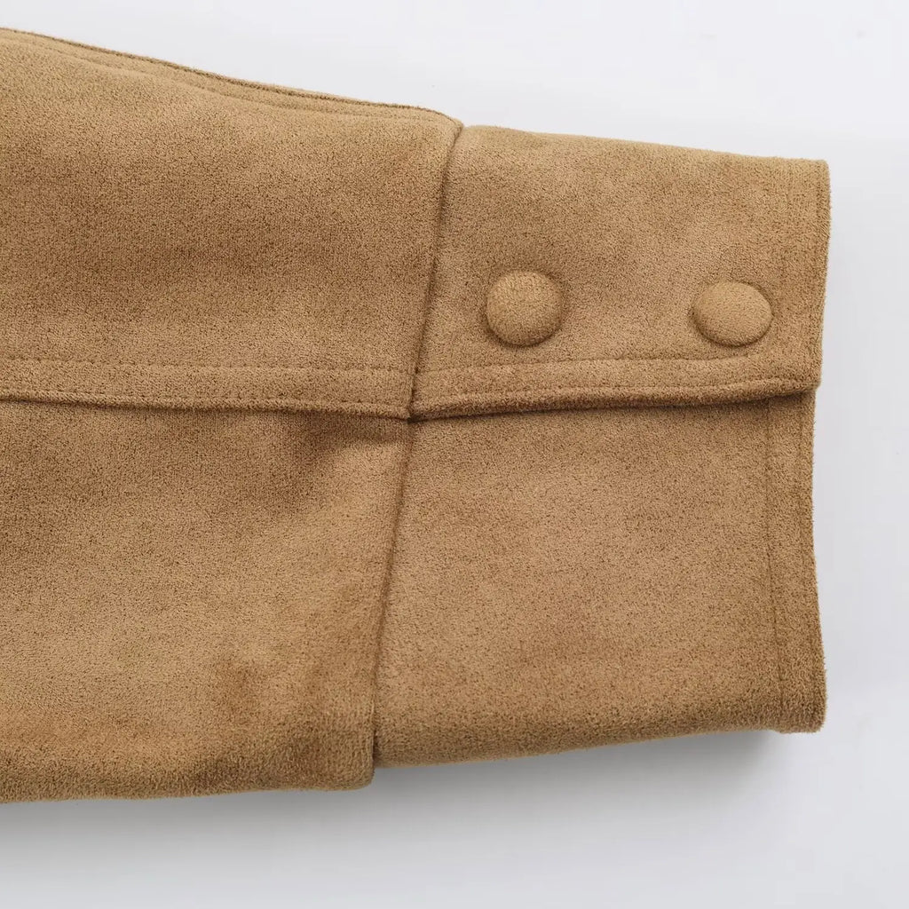 Veloursleder-Jacke Gürtel Minimal - JWANOFFIZIELL