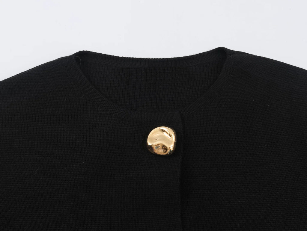 Strick-Cardigan Flare-Ärmel Gold - JWANOFFIZIELL