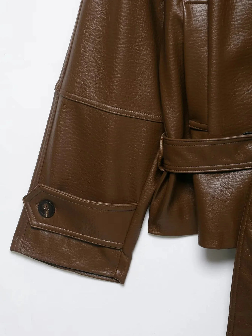 Kunstleder-Trenchcoat mit Gürtel - JWANOFFIZIELL