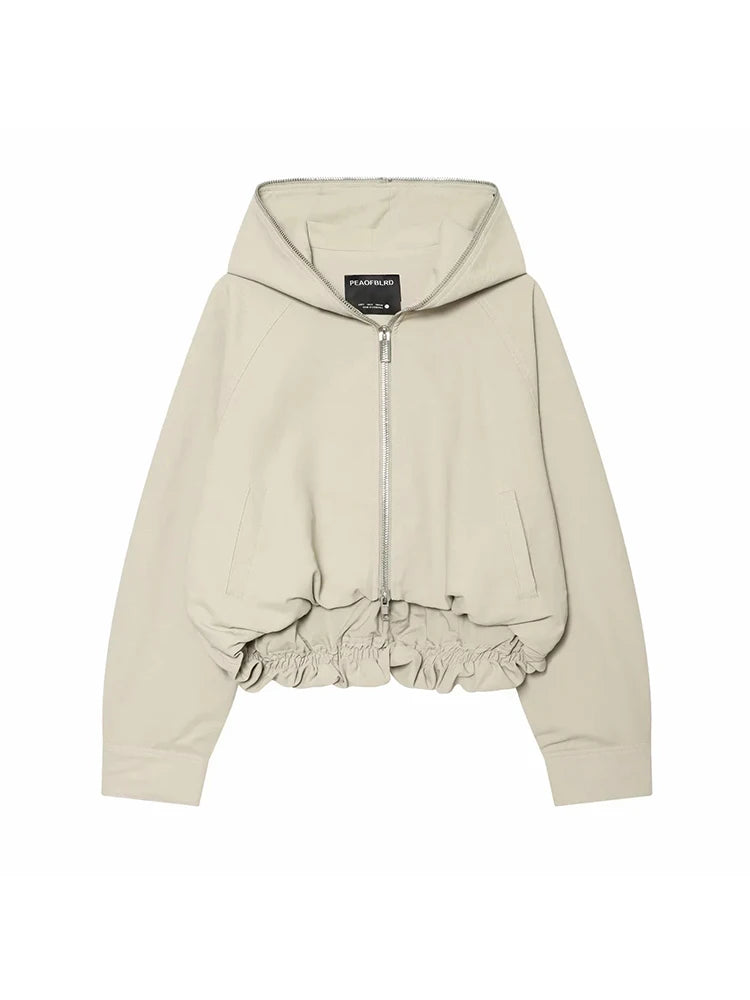 Cropped Windjacke mit Kapuze - JWANOFFIZIELL