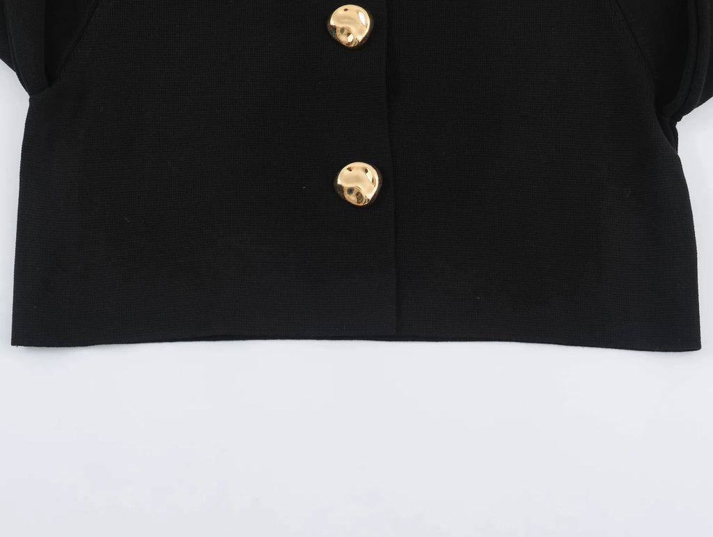 Strick-Cardigan Flare-Ärmel Gold - JWANOFFIZIELL