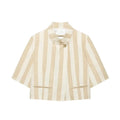 Streifen Blazer-Mantel in Beige - JWANOFFIZIELL