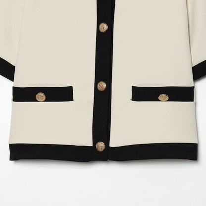 Damen Kurzarm Blazer Casual Crop Jacke