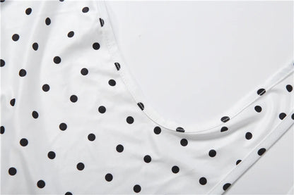 Polka-Dot-Overall Damen – Halter Rückenfrei Bandage Tief-V Streetwear Sommer