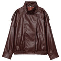 Kunstleder-Bomberjacke Motorrad-Stil - JWANOFFIZIELL
