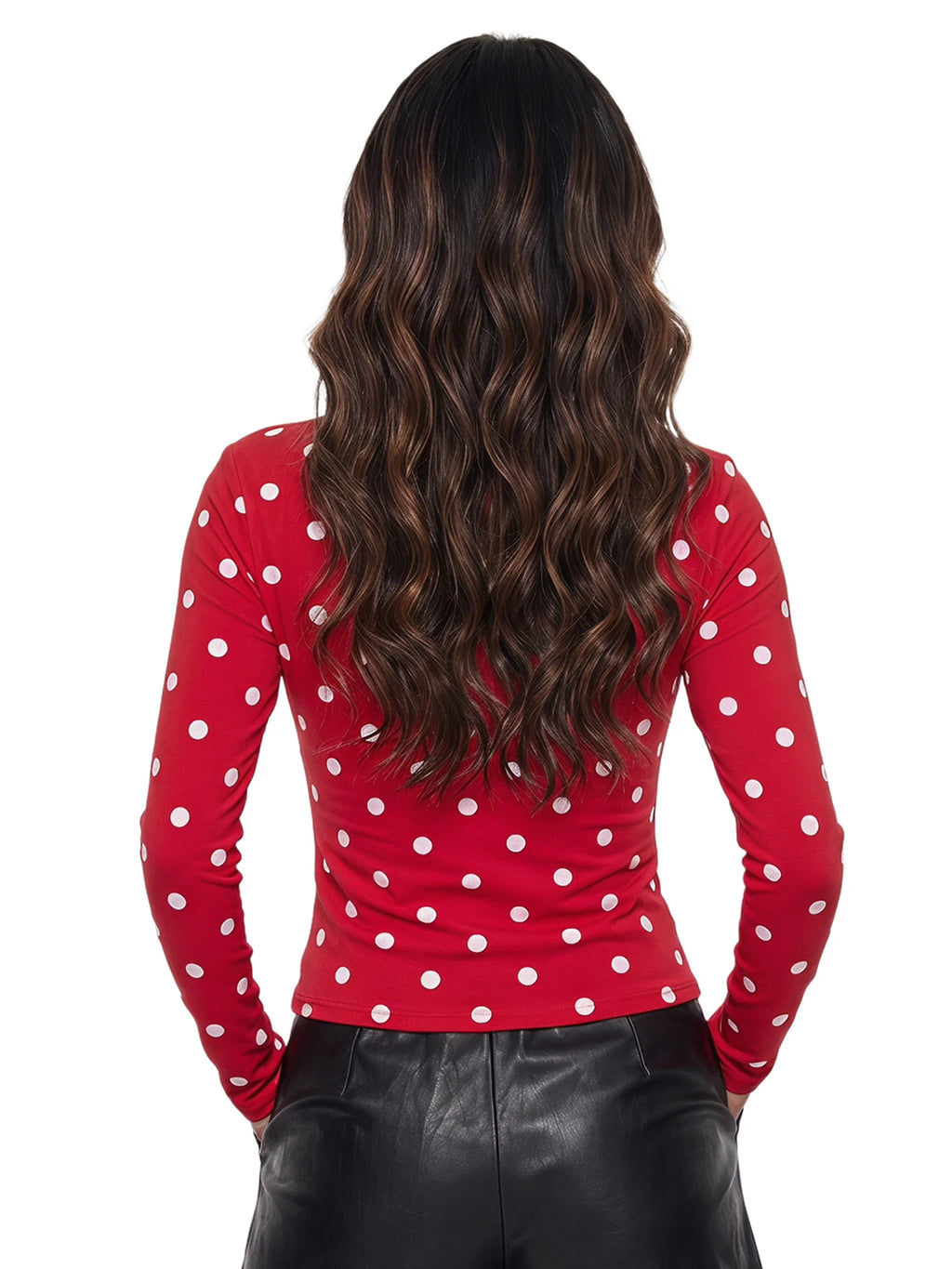Punkte-Print Langarmshirt Slim Fit - JWANOFFIZIELL