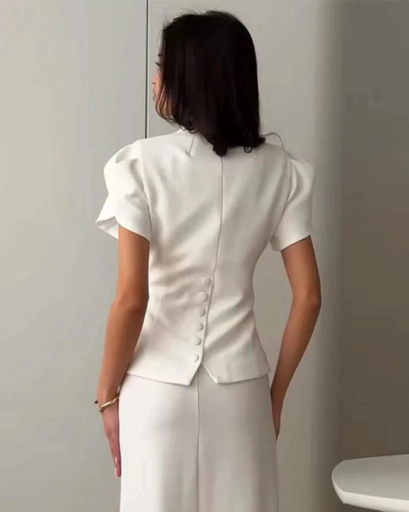 Puffärmel Spitzen-Blazer