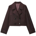 Trenchcoat Cropped in Schokoladenbraun - JWANOFFIZIELL