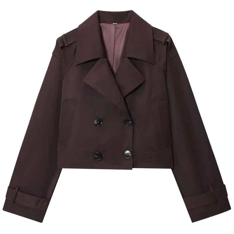 Trenchcoat Cropped in Schokoladenbraun - JWANOFFIZIELL