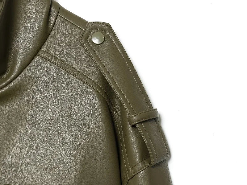 Kunstleder-Bomberjacke Cropped - JWANOFFIZIELL