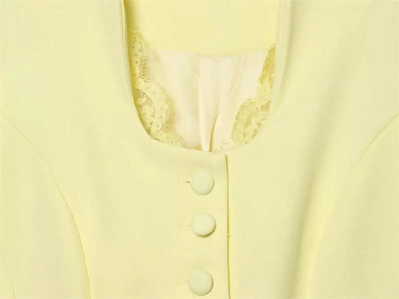 Puffärmel Spitzen-Blazer