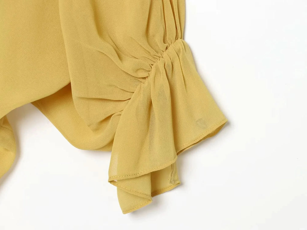 Spitzen Laternenärmel Bluse