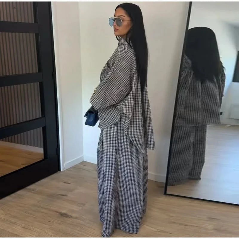 Karo Blazer-Hosen Set