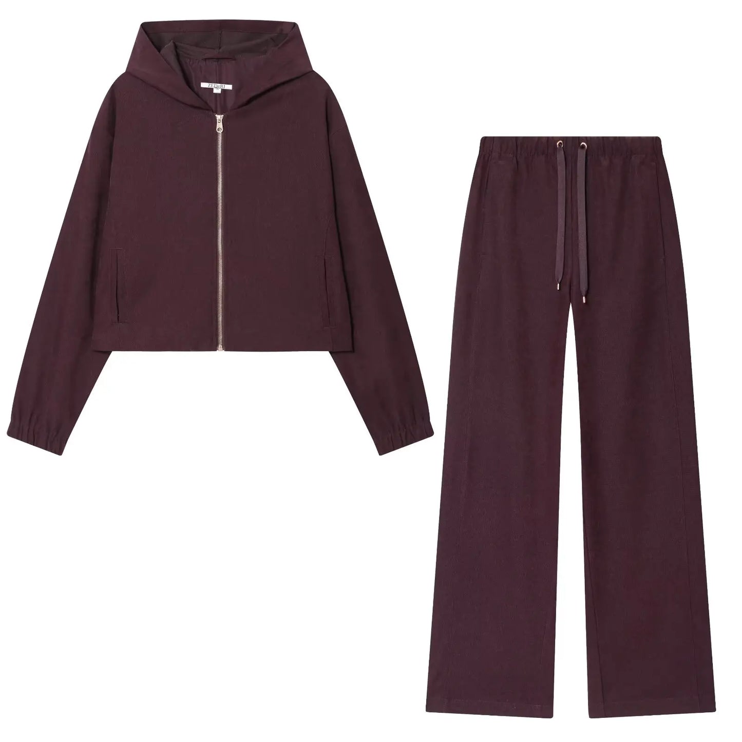 KONDALA Piloten-Jacken-Set Damen – Hoodie Jacke & Hose mit Kordelzug Herbst/Frühling