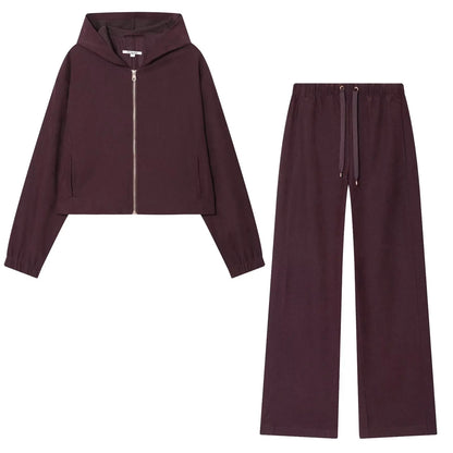 KONDALA Piloten-Jacken-Set Damen – Hoodie Jacke & Hose mit Kordelzug Herbst/Frühling