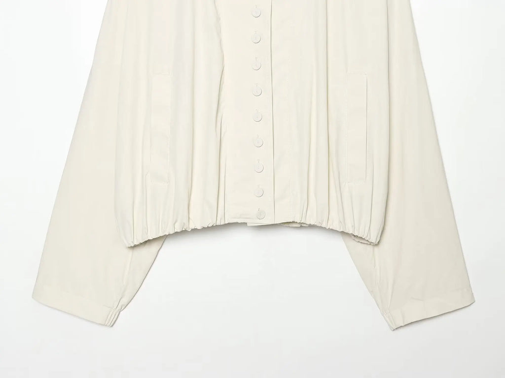 Cropped Jacke Stehkragen Elfenbein - JWANOFFIZIELL