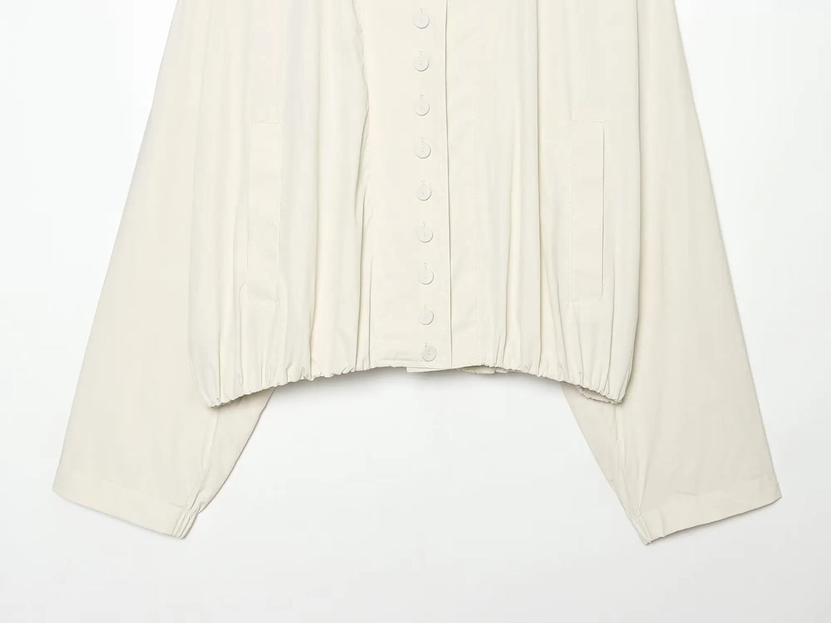 Cropped Jacke Stehkragen Elfenbein - JWANOFFIZIELL