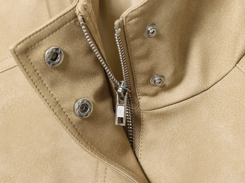 Veloursleder-Bomberjacke Oversize - JWANOFFIZIELL