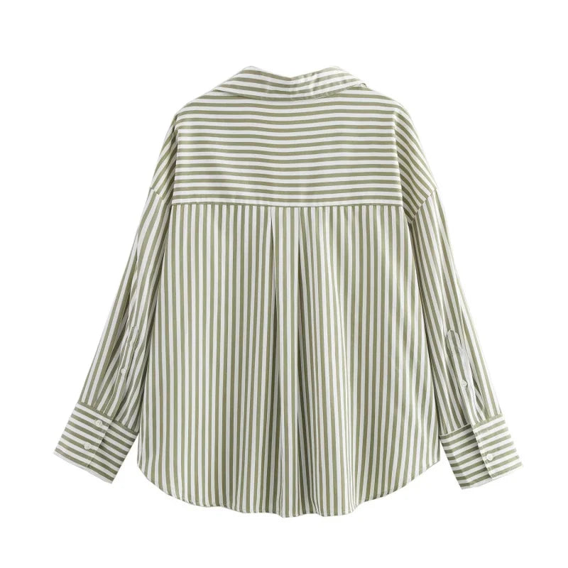 Lässiges Streifenhemd im Loose-Fit – Stylisches Langarm-Popeline-Shirt