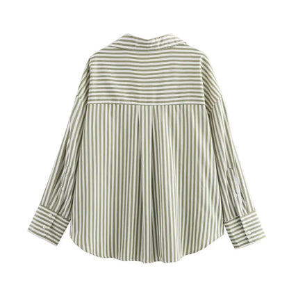 Lässiges Streifenhemd im Loose-Fit – Stylisches Langarm-Popeline-Shirt
