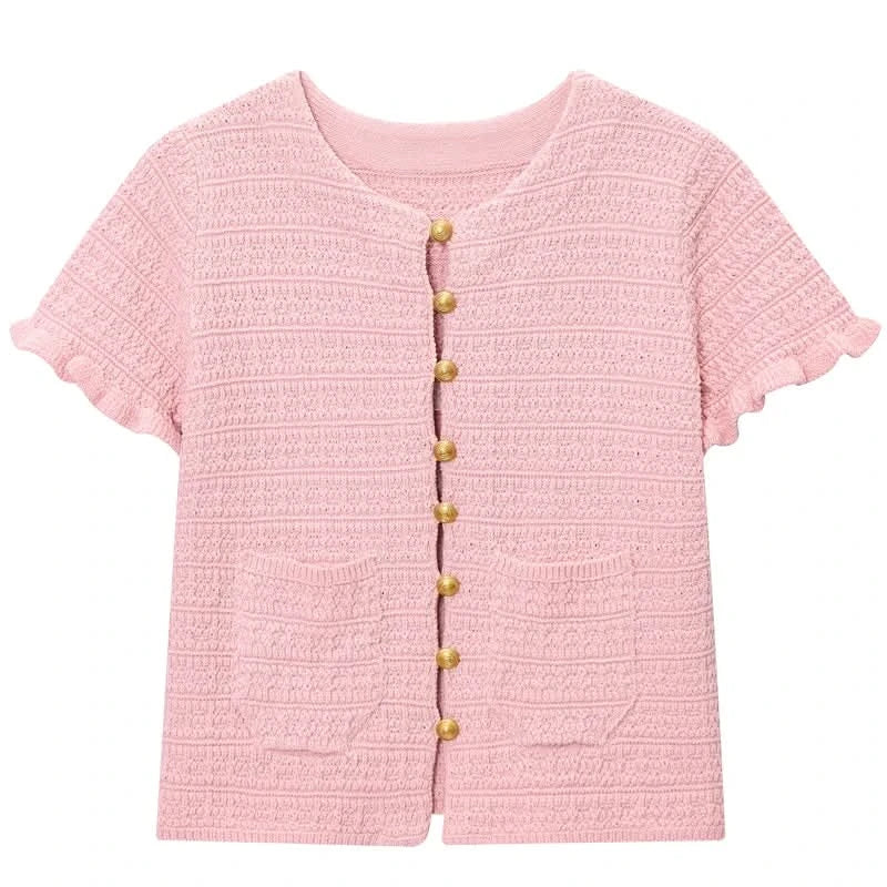 Cropped Strickjacke in Pink - JWANOFFIZIELL