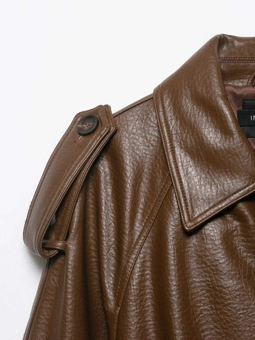 Kunstleder-Trenchcoat mit Gürtel - JWANOFFIZIELL
