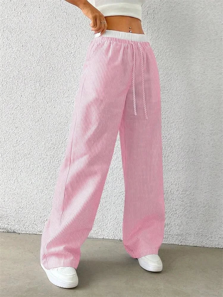 Gestreifte Wide-Leg Hose - JWANOFFIZIELL
