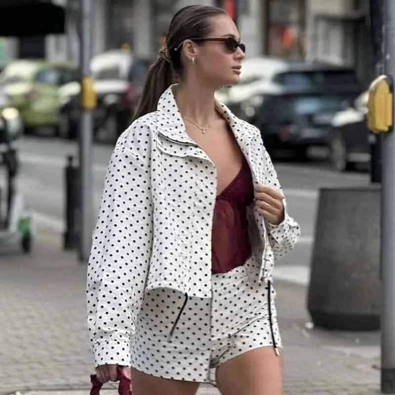 Polka Dot Bomber Jacke - JWANOFFIZIELL