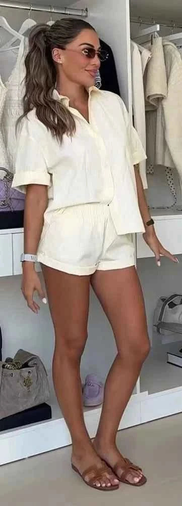 Streifen Shorts Set