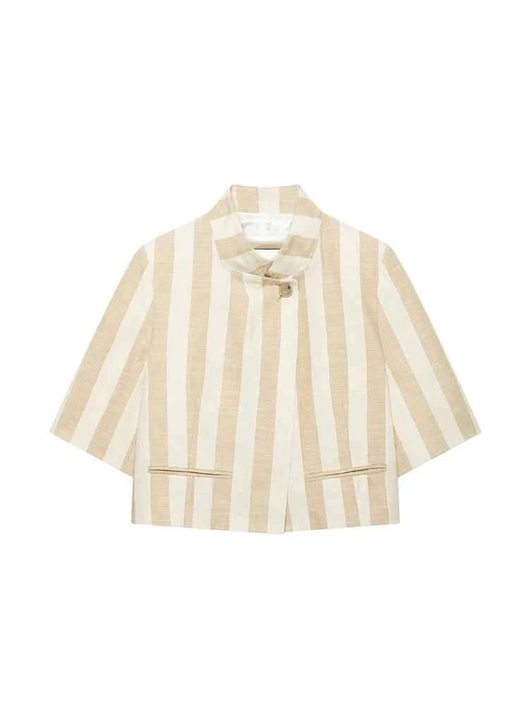 Streifen Blazer-Mantel